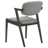 Stevie Mid-Century Z-Frame Padded Dining Arm Chairs (Set of 2) - Black Stain Hardwood with Padded Fabric Seats – view 7