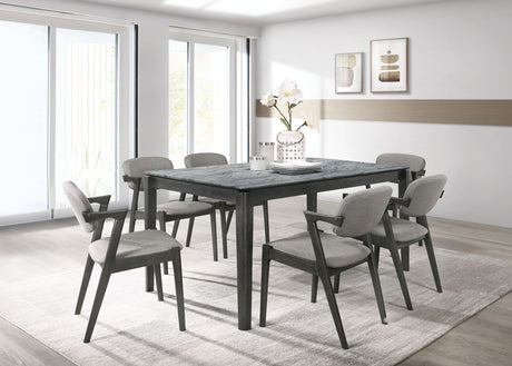 Stevie Mid-Century Z-Frame Padded Dining Arm Chairs (Set of 2) - Black Stain Hardwood with Padded Fabric Seats – view 14