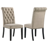 Alana Button-Tufted Dining Side Chairs, Set of 2 - Sand Velvet - Set of 2