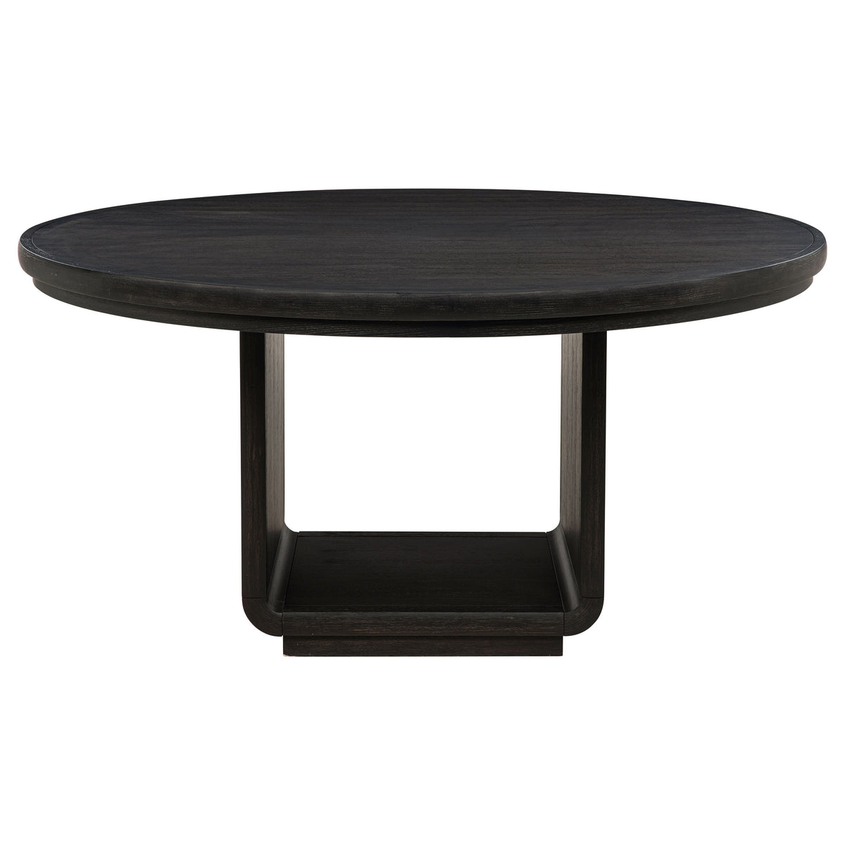 Leandro Pedestal Dining Collection - 60" Round or 78"-96" Extension Table in Burnished Black with Cream Chairs – view 17