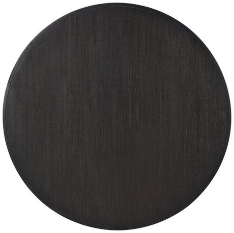 Leandro Pedestal Dining Collection - 60" Round or 78"-96" Extension Table in Burnished Black with Cream Chairs – view 19