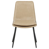Ortega Upholstered Dining Side Chairs (Set of 2) - Tan Leatherette Bucket Seat on Black Metal Legs – view 4