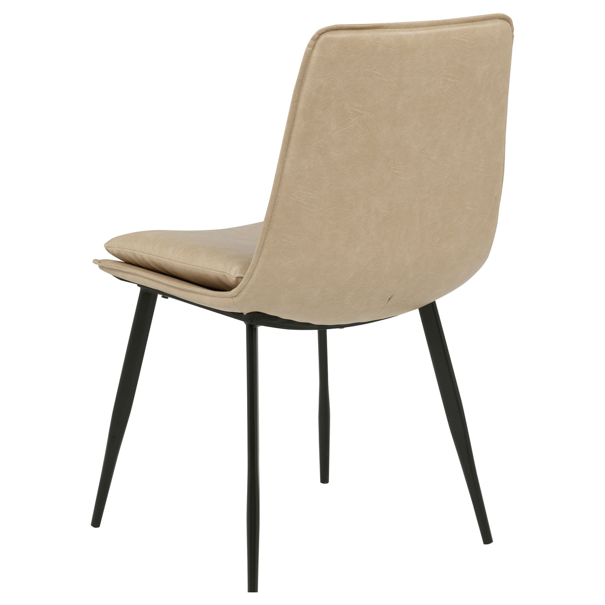 Ortega Upholstered Dining Side Chairs (Set of 2) - Tan Leatherette Bucket Seat on Black Metal Legs – view 7