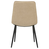 Ortega Upholstered Dining Side Chairs (Set of 2) - Tan Leatherette Bucket Seat on Black Metal Legs – view 8