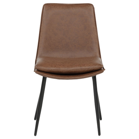 Ortega Dining Collection - 46" Round Marble Top Pedestal Table, Coffee Leatherette Chairs & Marble Top Sideboard – view 13