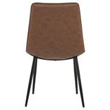 Ortega Dining Collection - 46" Round Marble Top Pedestal Table, Coffee Leatherette Chairs & Marble Top Sideboard – view 17