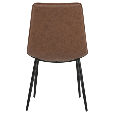Ortega Dining Collection - 46" Round Marble Top Pedestal Table, Coffee Leatherette Chairs & Marble Top Sideboard – view 17