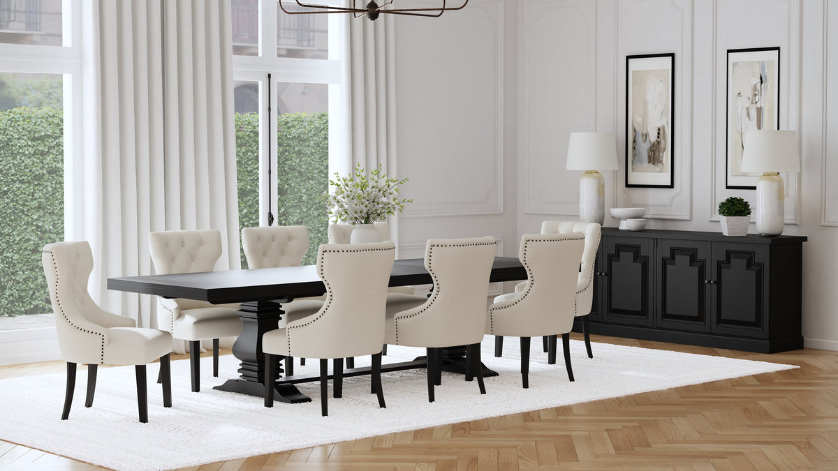Baney Extension Dining Collection - 9pcs- Extension Table + 8 Side Chairs