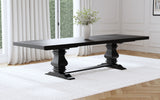 Baney Extension Dining Collection - Distressed Black Trestle Table, Round Pedestal Table, Sideboard & Wingback Chairs – view 1