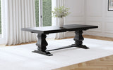 Baney Extension Dining Collection - Distressed Black Trestle Table, Round Pedestal Table, Sideboard & Wingback Chairs – view 11