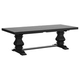 Baney Extension Dining Collection - Distressed Black Trestle Table, Round Pedestal Table, Sideboard & Wingback Chairs – view 12