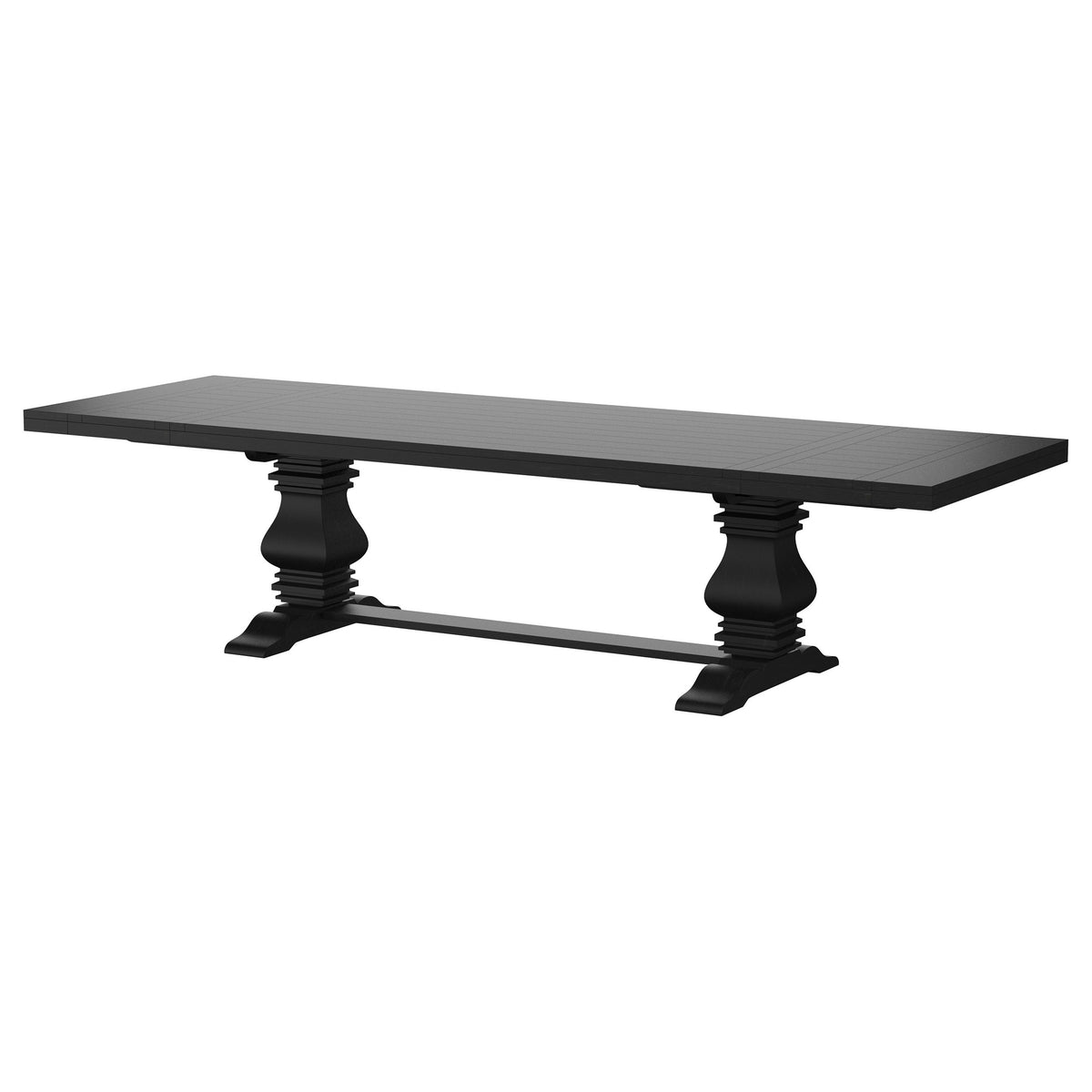 Baney Extension Dining Collection - Distressed Black Trestle Table, Round Pedestal Table, Sideboard & Wingback Chairs – view 15