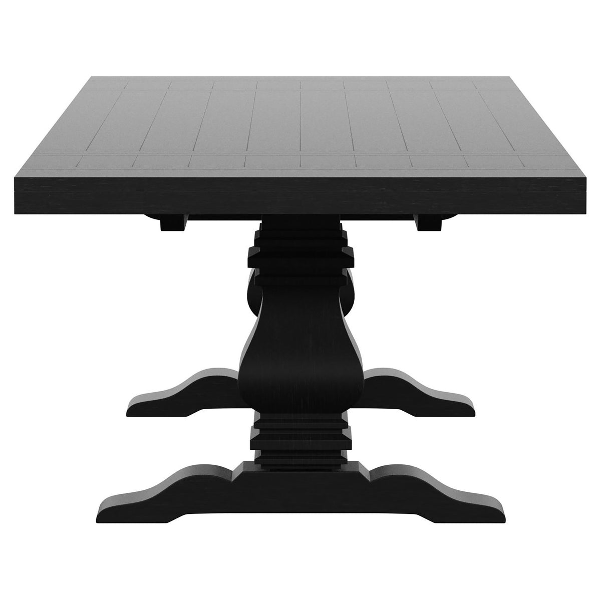 Baney Extension Dining Collection - Distressed Black Trestle Table, Round Pedestal Table, Sideboard & Wingback Chairs – view 18