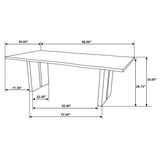 Bradshaw 80" Live Edge Acacia Dining Table - Black Iron Double Pedestal Base in Natural – view 7