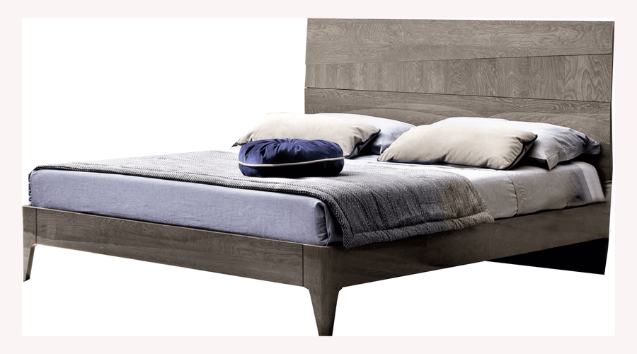 Tekno Contemporary Italian Bed by Camelgroup - Clear-Cut Modern Lines in High-Gloss Silver Birch, Queen or King