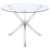 Vance 41" Round Glass Top Dining Table