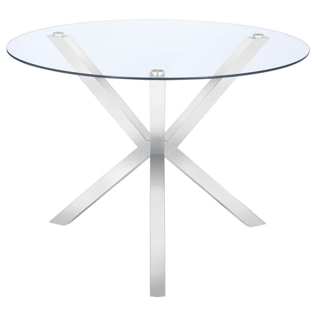 Vance 41" Round Glass Top Dining Table