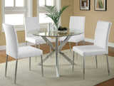 Vance 41" Round Glass Top Dining Table - Chrome Asterisk Base, Contemporary – view 5