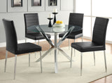 Vance 41" Round Glass Top Dining Table - Chrome Asterisk Base, Contemporary – view 6