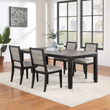 Elodie 60-78" Extension Dining Table & Sets - 5pcs- Table + 4 Side Chairs