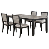 Elodie 60-78" Extension Dining Table & Sets - Two-Tone Grey & Black with Dove Grey Upholstered Chairs – view 14