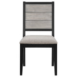 Elodie 60-78" Extension Dining Table & Sets - Two-Tone Grey & Black with Dove Grey Upholstered Chairs – view 19