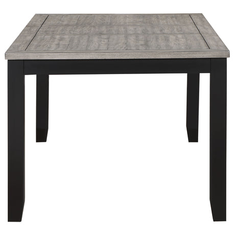 Elodie 60-78" Extension Dining Table & Sets - Two-Tone Grey & Black with Dove Grey Upholstered Chairs – view 8
