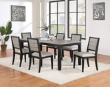 Elodie 60-78" Extension Dining Table & Sets - Two-Tone Grey & Black with Dove Grey Upholstered Chairs – view 13