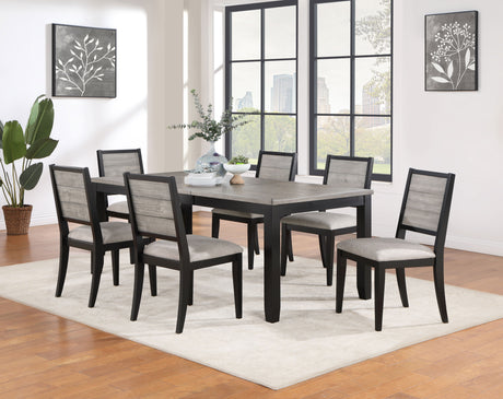 Elodie 60-78" Extension Dining Table & Sets - Two-Tone Grey & Black with Dove Grey Upholstered Chairs – view 13