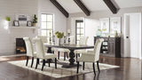 Phelps 123" Extension Dining Table & Sets - 5pcs- Table + 4 Beige Tufted Side Chairs