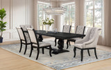 Phelps 123" Extension Dining Table & Sets - 7pcs- Table + 4 Tan Side Chairs + 2 Arm Chairs