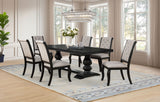 Phelps 123" Extension Dining Table & Sets - 7pcs- Table + 6 Tan Side Chairs