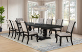 Phelps 123" Extension Dining Table & Sets - 9pcs- Table + 8 Tan Side Chairs