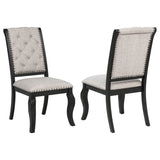 Phelps 123" Extension Dining Table & Sets - Set of 2 Tan Side Chairs