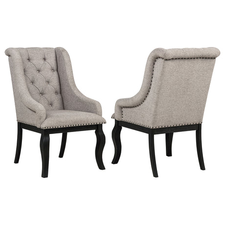 Phelps 123" Extension Dining Table & Sets - Set of 2 Tan Arm Chairs