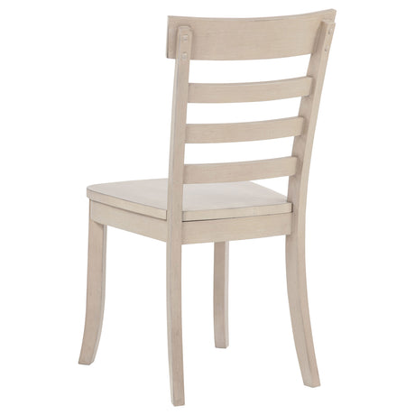 Orrison Ladder Back Dining Side Chairs - Farmhouse Wood Seat in Linen, Set of 2 – view 4