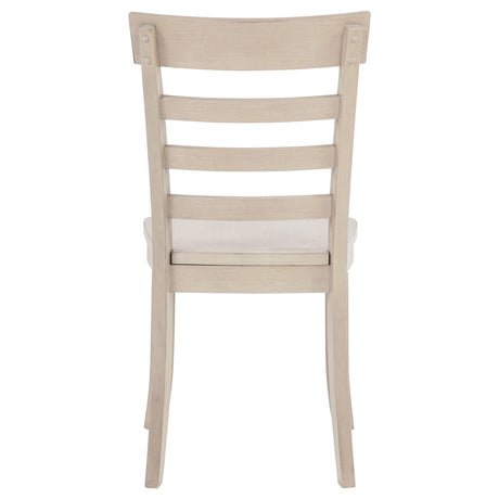 Orrison Ladder Back Dining Side Chairs - Farmhouse Wood Seat in Linen, Set of 2 – view 5