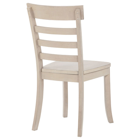 Orrison Ladder Back Dining Side Chairs - Farmhouse Wood Seat in Linen, Set of 2 – view 6