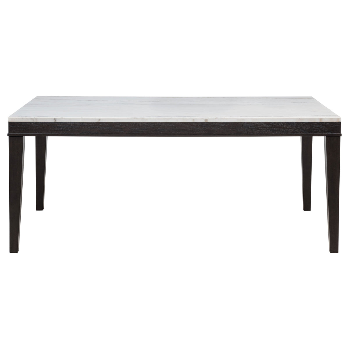 Averill 72" White Marble Top Dining Table & 7-Piece Sets - Coffee Bean Base with Tan or Dark Grey Chairs – view 9