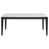 Averill 72" White Marble Top Dining Table & 7-Piece Sets - Coffee Bean Base with Tan or Dark Grey Chairs – view 9