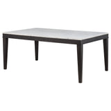 Averill 72" White Marble Top Dining Table & 7-Piece Sets - Coffee Bean Base with Tan or Dark Grey Chairs – view 10