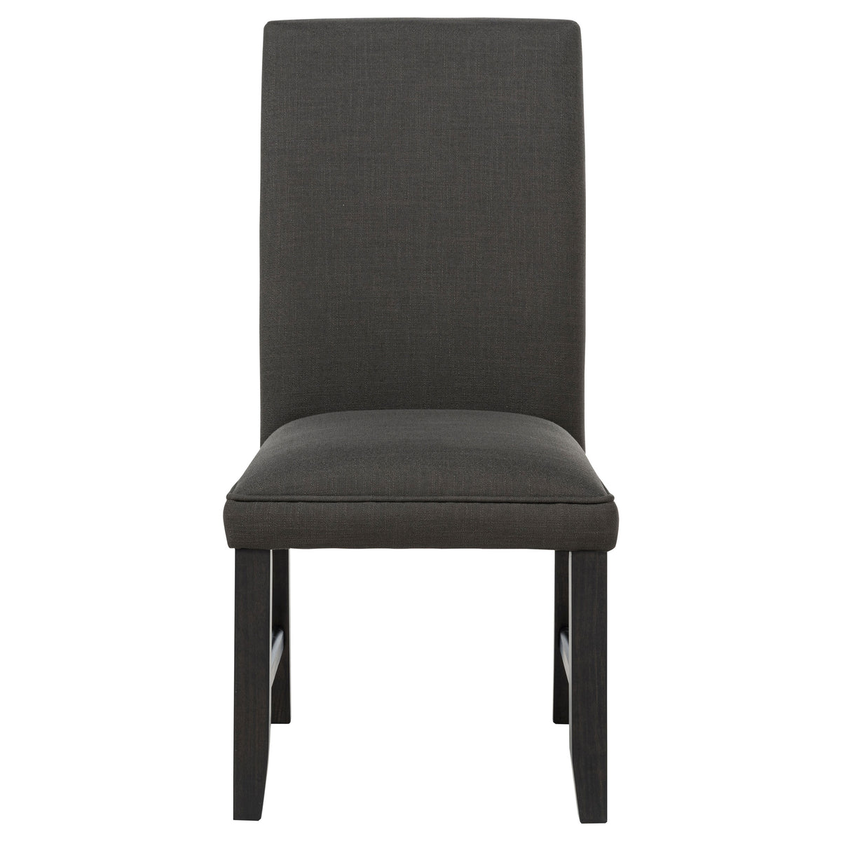 Berning Upholstered Parson Dining Chairs (Set of 2) - Tall Curved Back in Salmon or Charcoal with Coffee Bean Legs – view 9