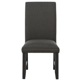 Berning Upholstered Parson Dining Chairs (Set of 2) - Tall Curved Back in Salmon or Charcoal with Coffee Bean Legs – view 9