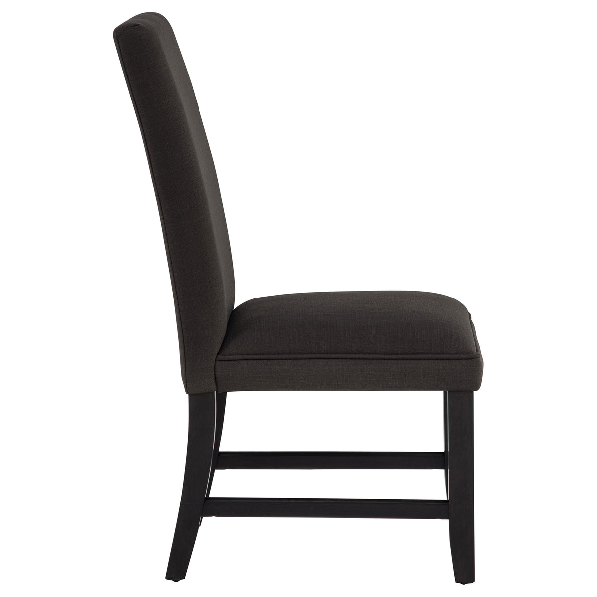 Berning Upholstered Parson Dining Chairs (Set of 2) - Tall Curved Back in Salmon or Charcoal with Coffee Bean Legs – view 10