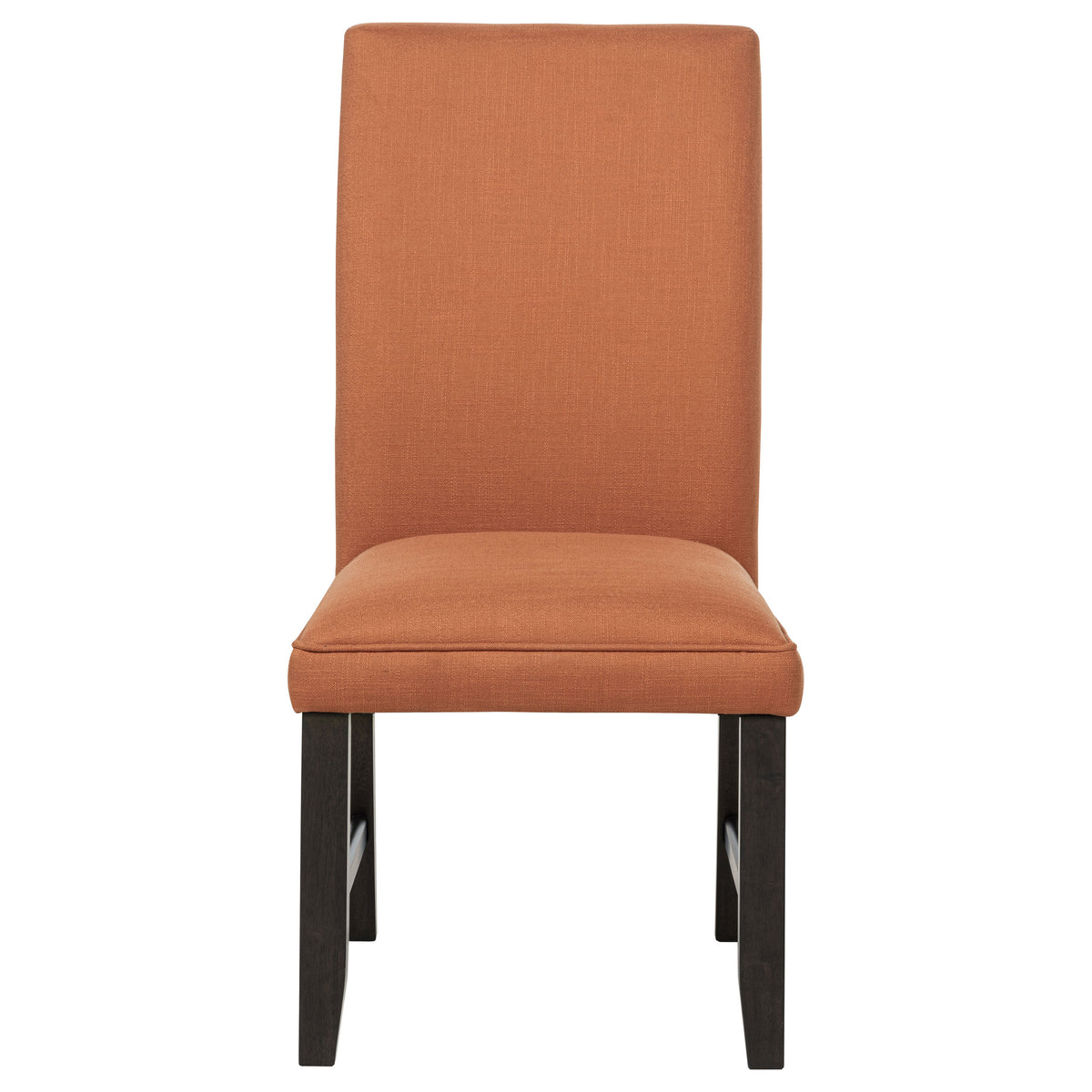 Berning Upholstered Parson Dining Chairs (Set of 2) - Tall Curved Back in Salmon or Charcoal with Coffee Bean Legs – view 3