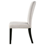 Herran Upholstered Dining Side Chairs (Set of 2) - Beige Linen-Look with Blue Stripes & Black Frame – view 6