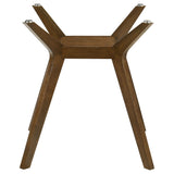 Paxton Counter Height Dining Set - 48" Round Glass Top, Angular Brown Wood Base & Upholstered Chairs