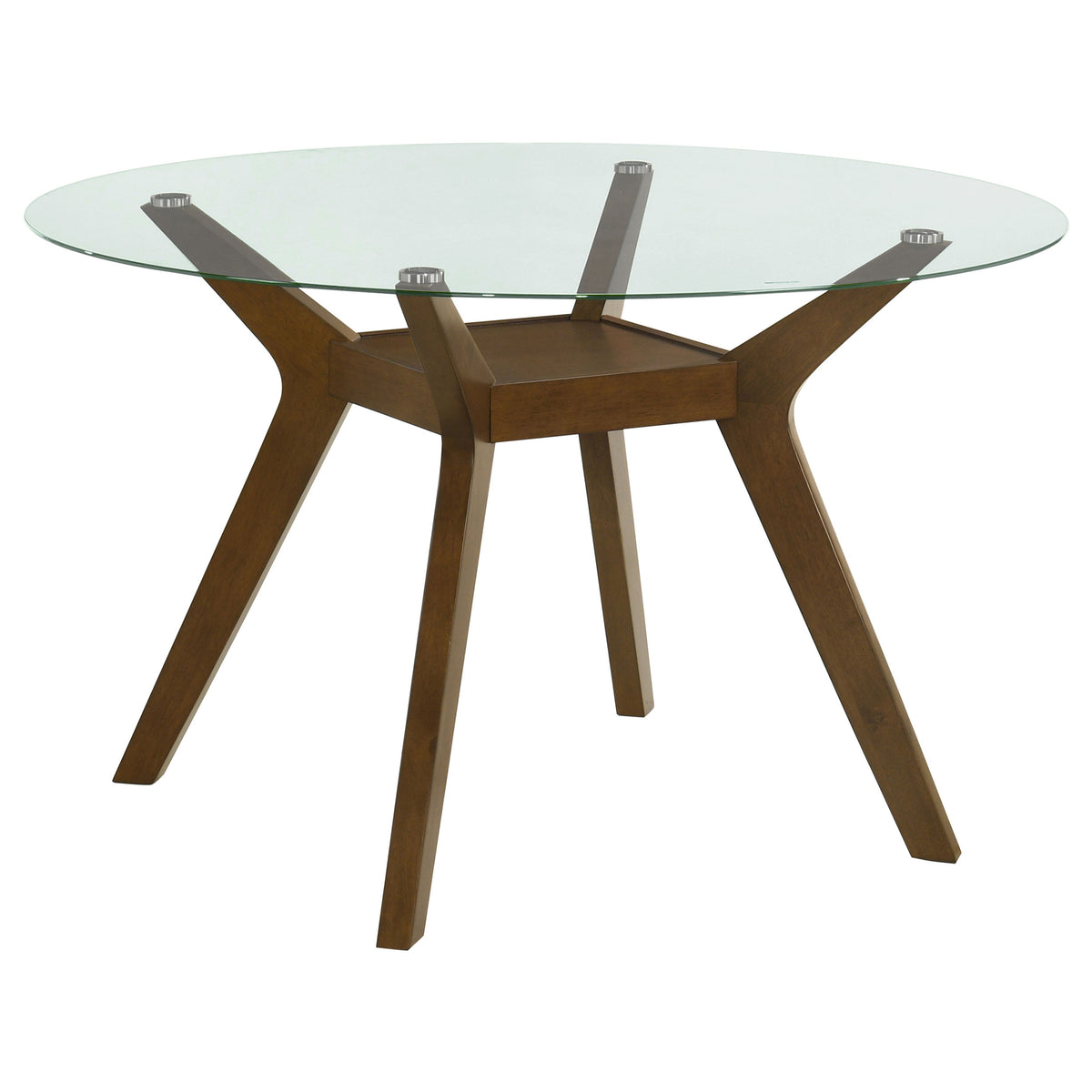 Paxton 48" Round Glass Top Dining Table & 5-Piece Set - 48" Round Glass Top Table