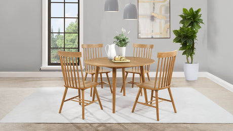 Andrews Round & Rectangular Dining Collection - 5pcs- Round Table + 4 Light Ash Chairs
