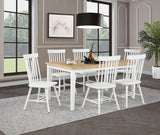 Andrews Round & Rectangular Dining Collection - 7pcs- Rectangular Table + 6 White Chairs